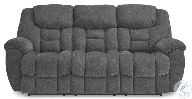 Foreside Charcoal Performance Fabric Reclining Sofa