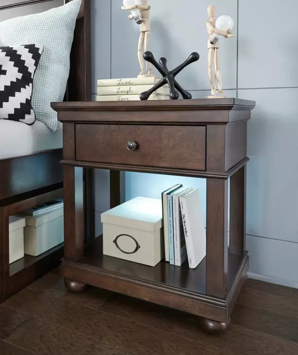 Canterbury 2.0 Warm Cherry 1 Drawer Nightstand with Motion Light