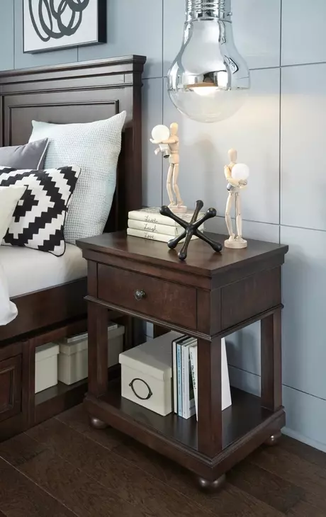 Canterbury 2.0 Warm Cherry 1 Drawer Nightstand with Motion Light