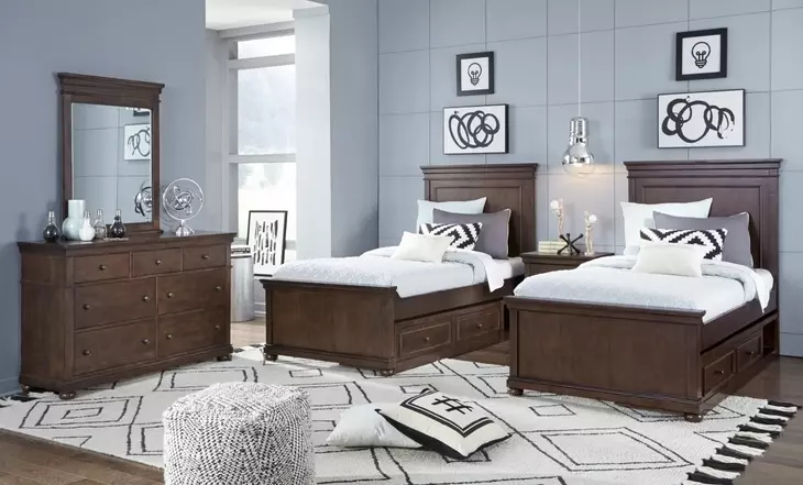 Canterbury 2.0 Warm Cherry Youth Panel Bedroom Set