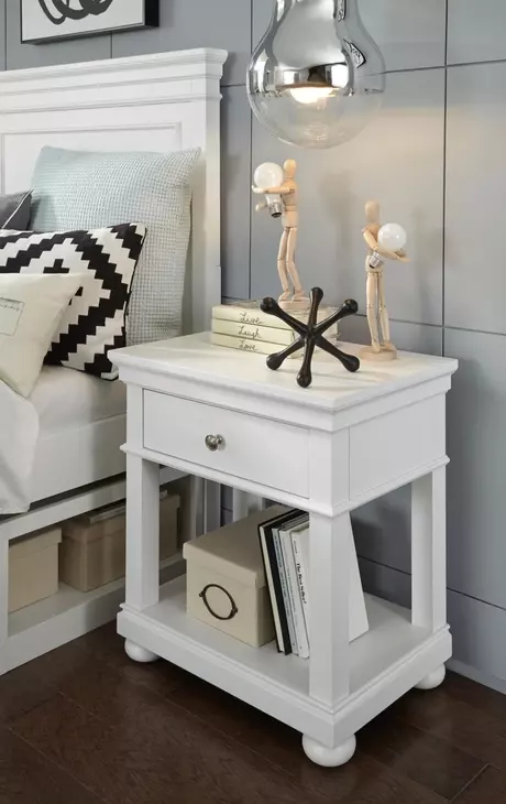 Canterbury 2.0 Natural White 1 Drawer Nightstand with Motion Light