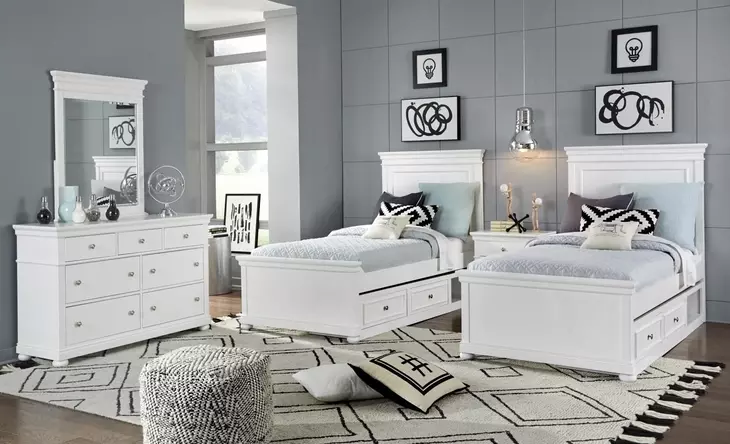 Canterbury 2.0 Natural White Full Panel Bed