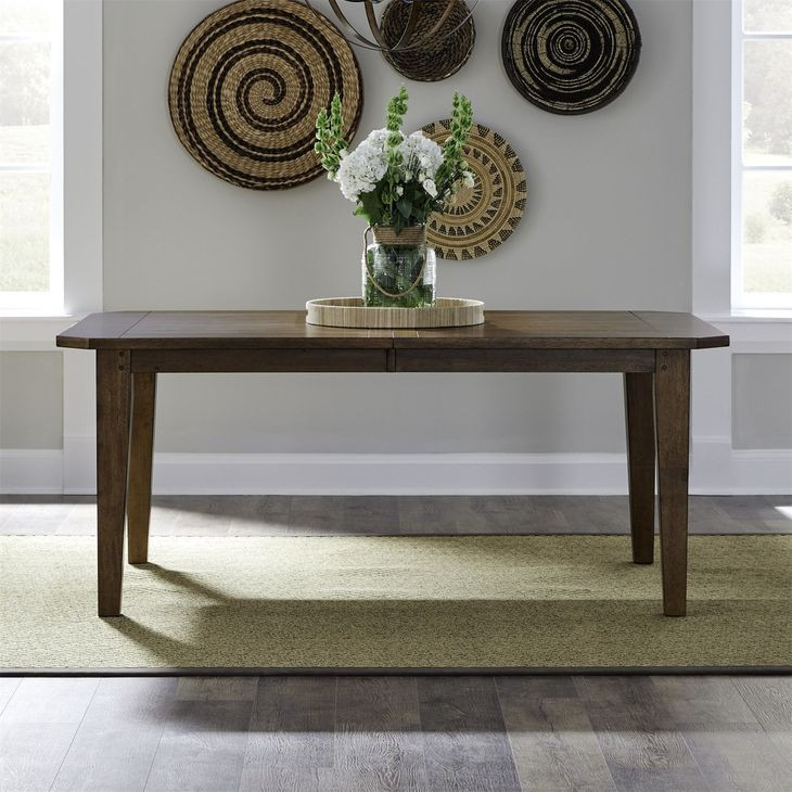 Hearthstone Tobacco Extendable Rectangular Leg Dining Table