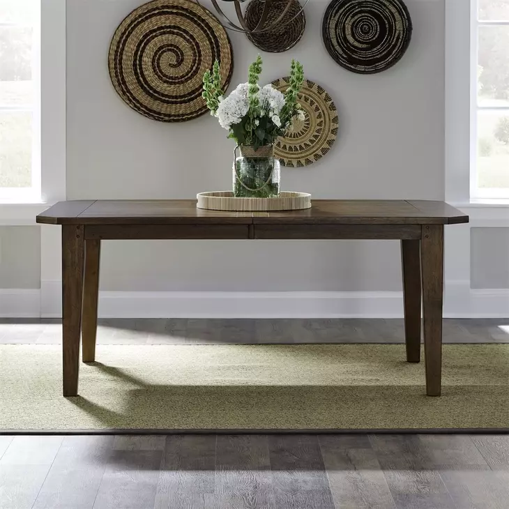 Hearthstone Tobacco Extendable Rectangular Leg Dining Table