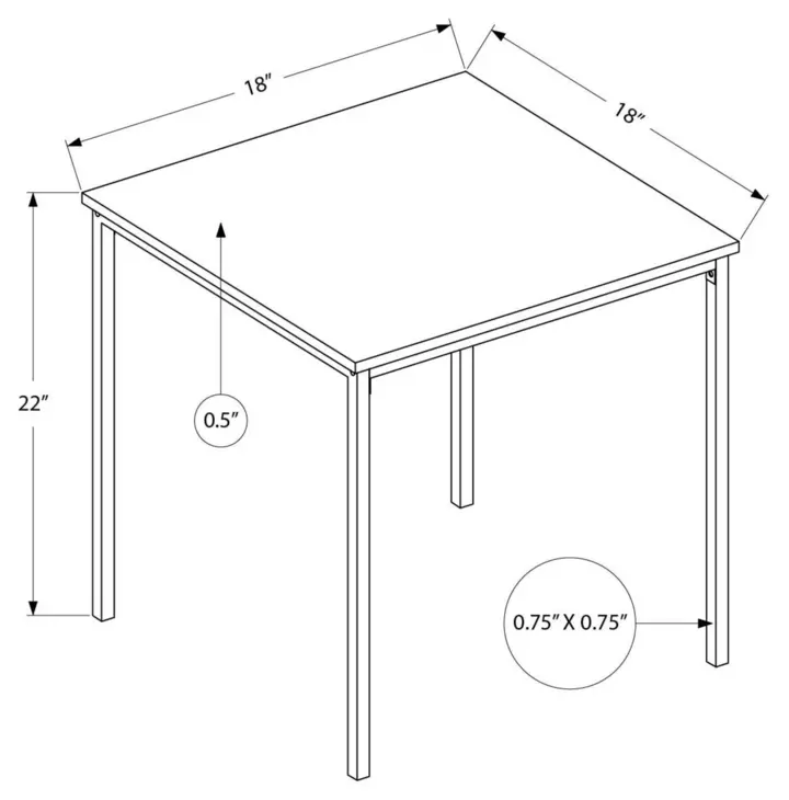 3827 Black Square Accent Table