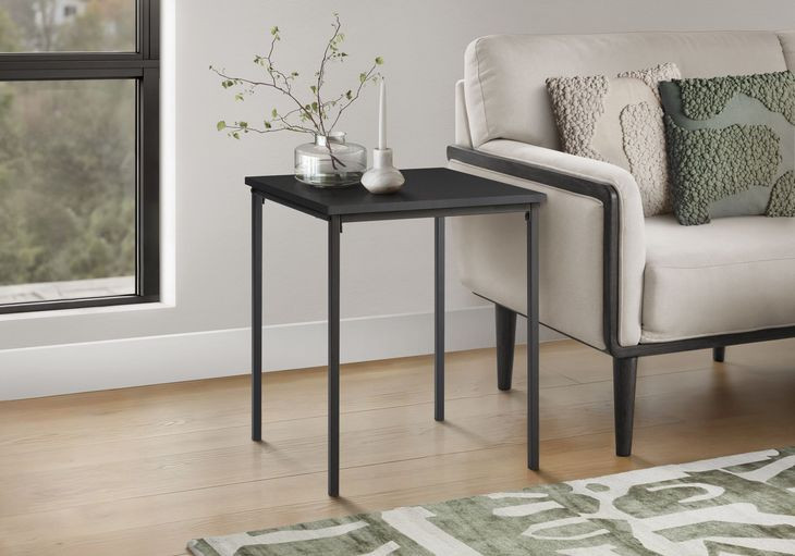 3827 Black Square Accent Table