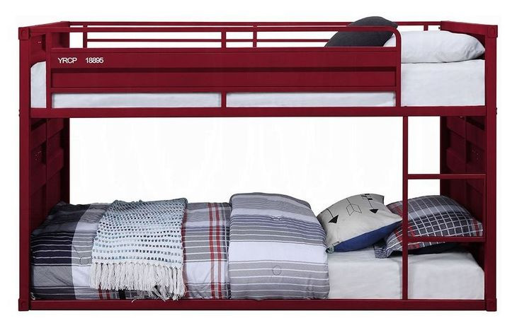 Cargo Red Twin Over Twin Bunk Bed