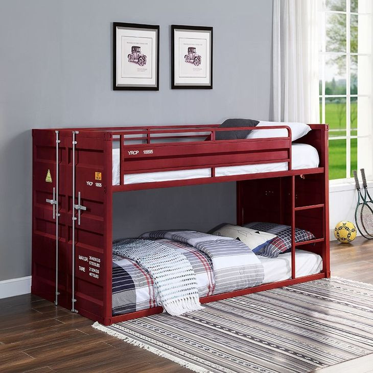 Cargo Red Twin Over Twin Bunk Bed