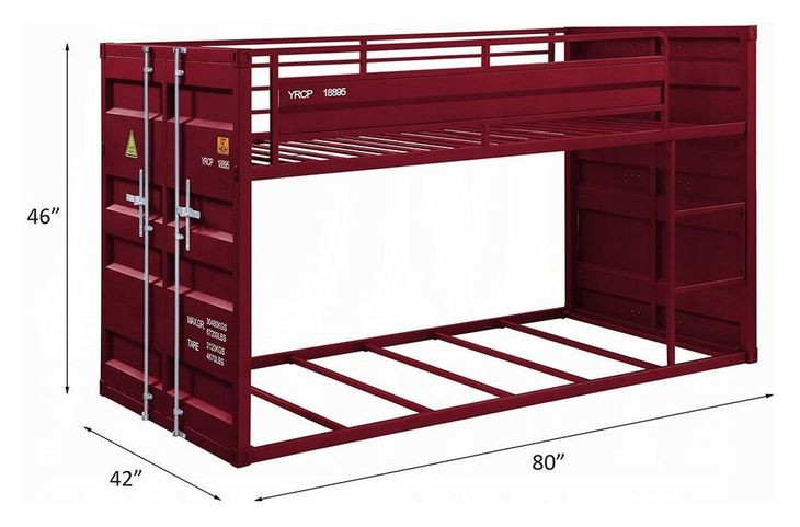 Cargo Red Twin Over Twin Bunk Bed