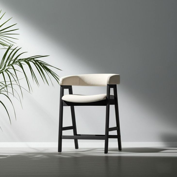 Cove Vintage Black Upholstered Counter Height Chair Set of 2