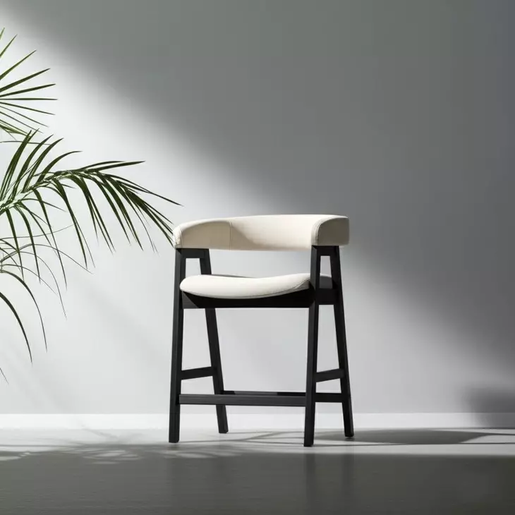 Cove Vintage Black Upholstered Counter Height Chair Set of 2