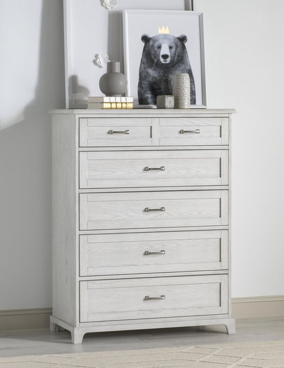 Ashton Bleached Linen 5 Drawer Chest