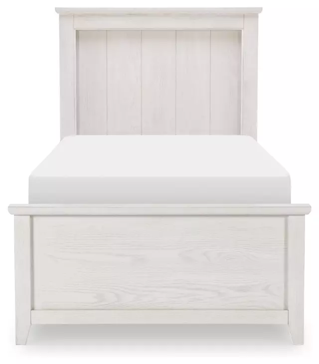 Ashton Bleached Linen Twin Panel Bed with LED