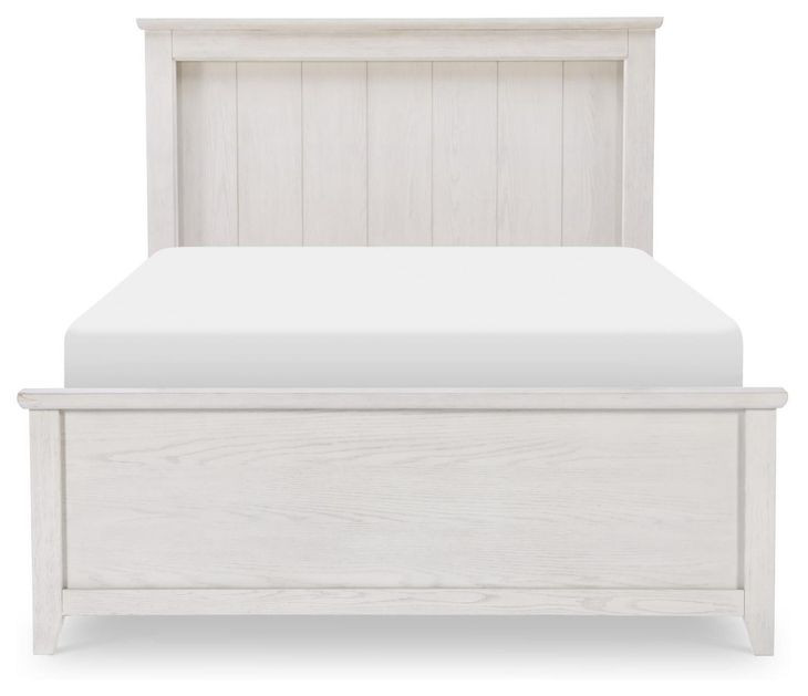 Ashton Bleached Linen Full Panel Bed with LED