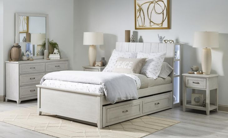 Ashton Bleached Linen 1 Drawer Nightstand