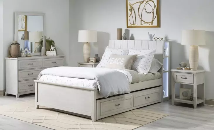 Ashton Bleached Linen 1 Drawer Nightstand