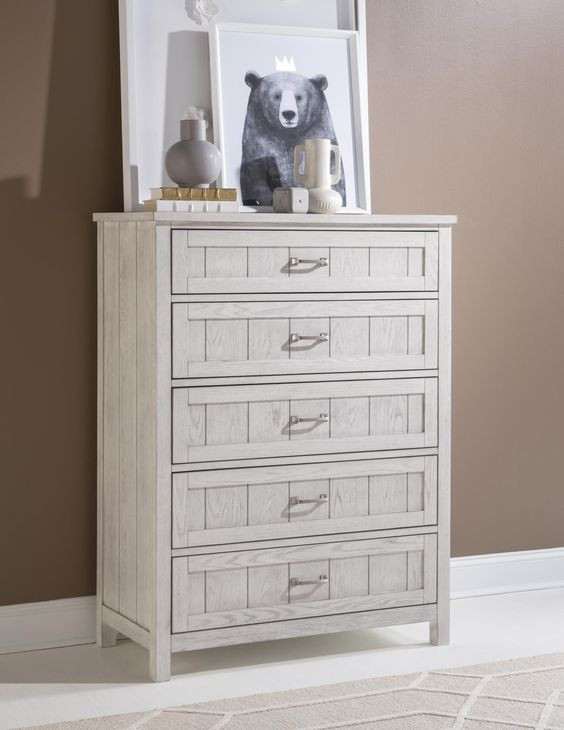 Preston Bleached Linen 5 Drawer Chest