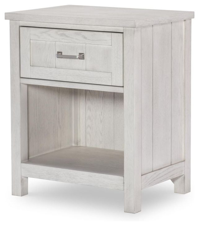 Preston Bleached Linen 1 Drawer Nightstand with USB Charging