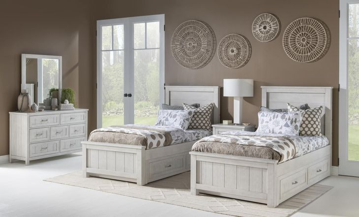 Preston Bleached Linen Twin Panel Bed with LED