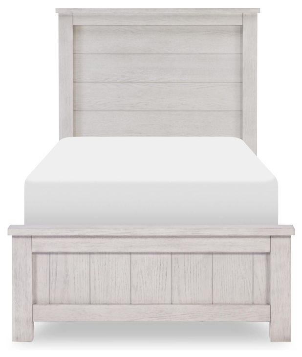 Preston Bleached Linen Twin Panel Bed with LED