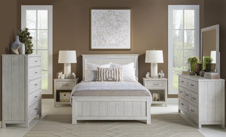 Preston Bleached Linen Twin Panel Bed with LED