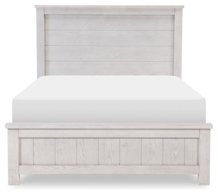 Preston Bleached Linen Full Panel Bed with LED