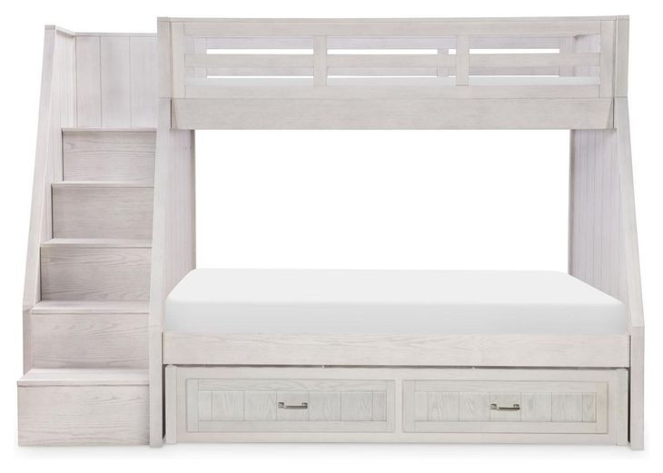 Preston Bleached Linen Twin Over Full Bunk Bed