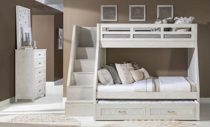 Preston Bleached Linen Twin Over Full Bunk Bed