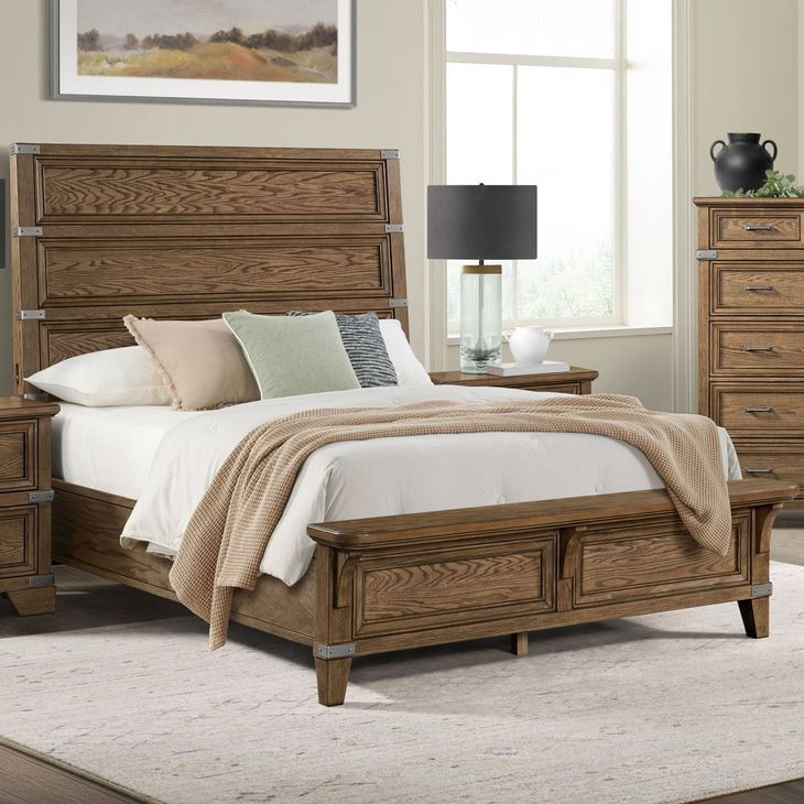 Forge Weathered Chestnut Queen Panel Bed