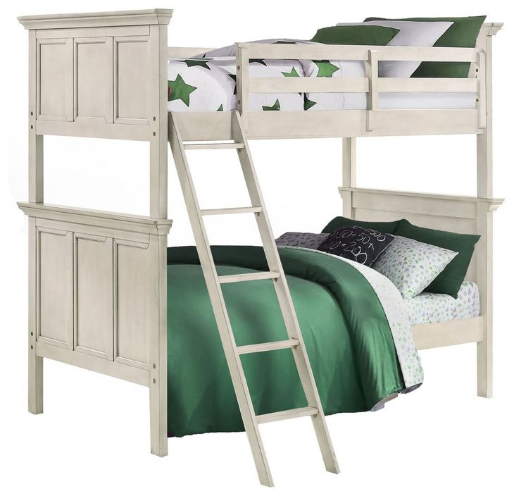 San Mateo Youth Rustic White Twin Over Twin Bunk Bed