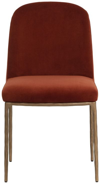 Nestorra Meg Rust Upholstered Dining Chair Set of 2