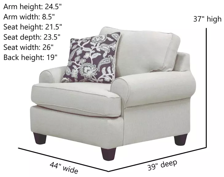 Awesome Oatmeal Beige Performance Fabric Upholstered Accent Chair with Pillow