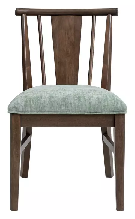 West End Sage Green and Saddle Brown Upholstered Spindle Side Chair Set of 2