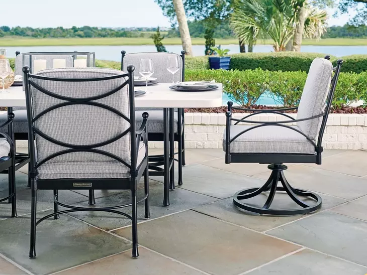 Pavlova Gray Upholstered Outdoor Dining Chair
