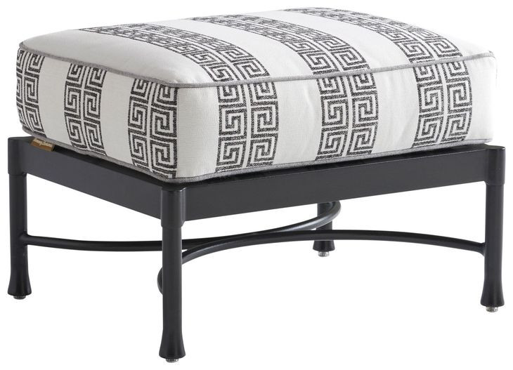 Pavlova Gray Upholstered Rectangular Outdoor Ottoman