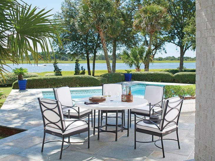 Pavlova Black and White Performance Fabric Outdoor Arm Chair
