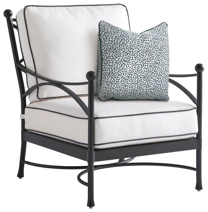 Pavlova White Upholstered Outdoor Accent Chair with Pillow