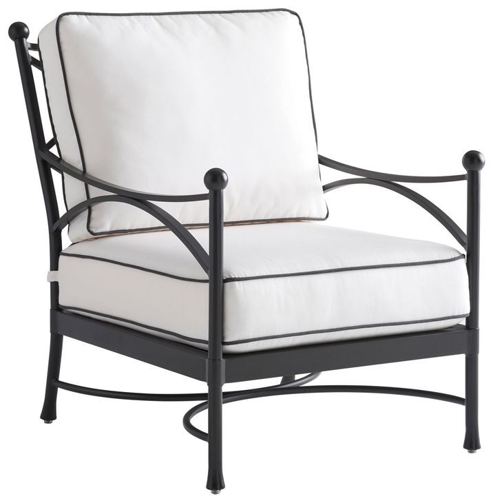 Pavlova Black and White Performance Fabric Upholstered Outdoor Lounge Chair