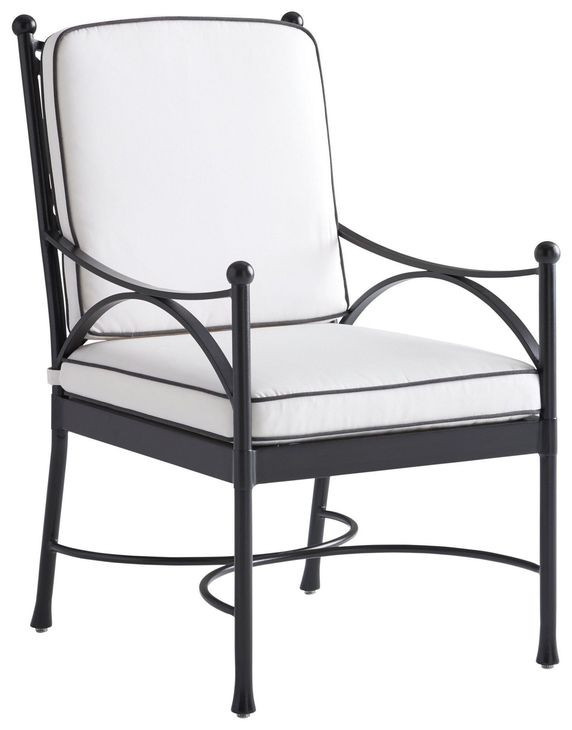 Pavlova Black and White Performance Fabric Outdoor Arm Chair