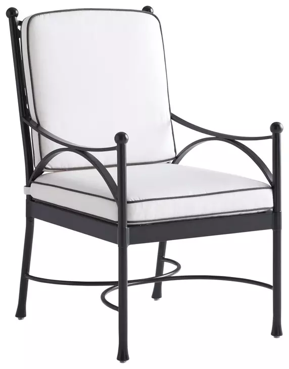 Pavlova Black and White Performance Fabric Outdoor Arm Chair