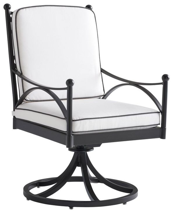 Pavlova Performance Fabric Outdoor Swivel Rocker Dining Chair - Thumbnail 5