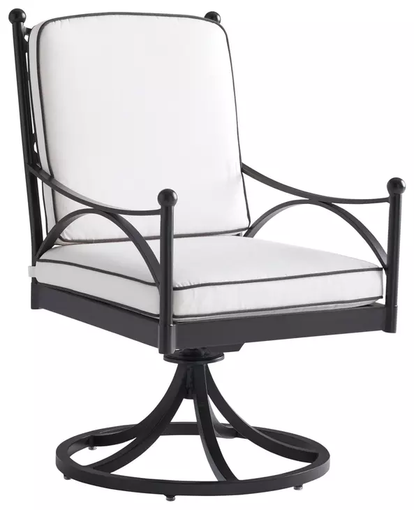 Pavlova White Performance Fabric Outdoor Swivel Rocker Dining Chair