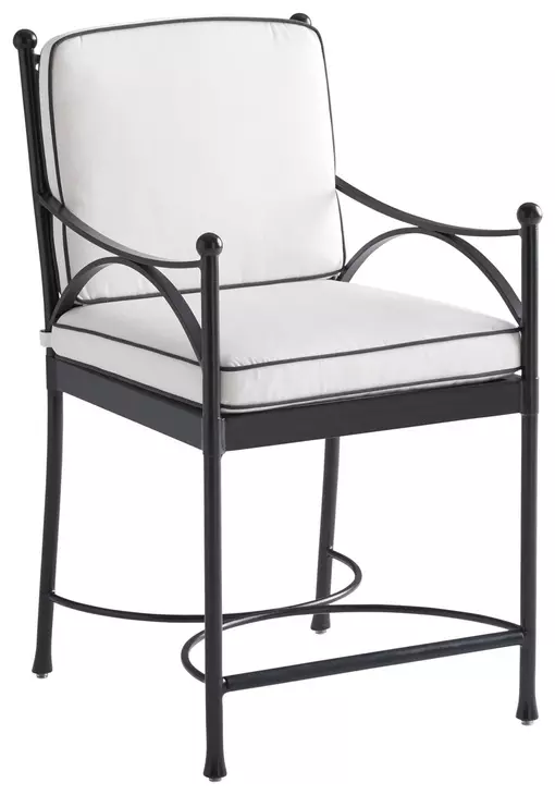 Pavlova White and Black Performance Fabric Outdoor Counter Height Stool