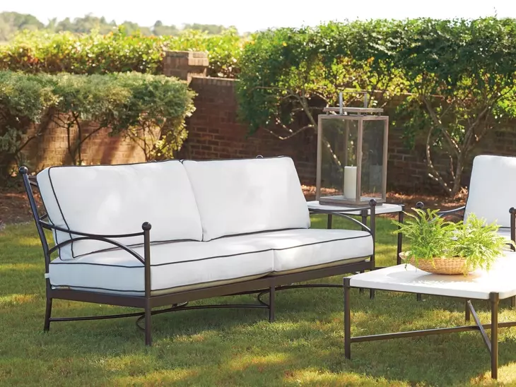 Pavlova Black and White Performance Fabric Outdoor 83" Sofa