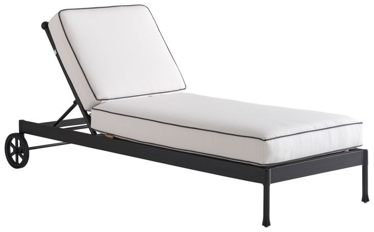 Pavlova Black and White Performance Fabric 77" Outdoor Chaise Lounge