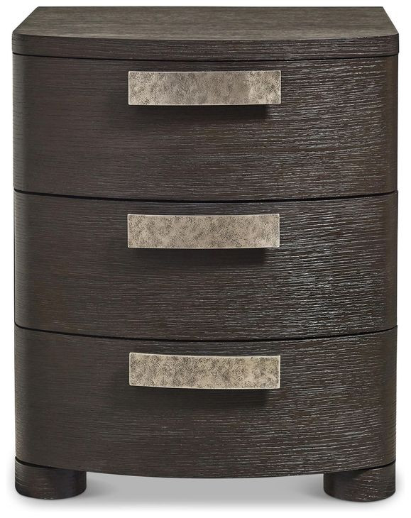 Geneve Robor and Ferrum 3 Drawer Small Nightstand with USB Charging