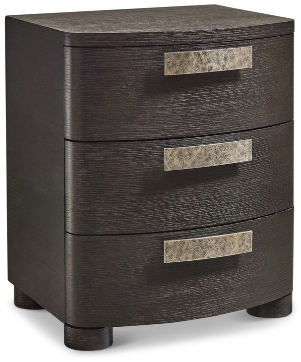 Geneve Robor and Ferrum 3 Drawer Small Nightstand with USB Charging