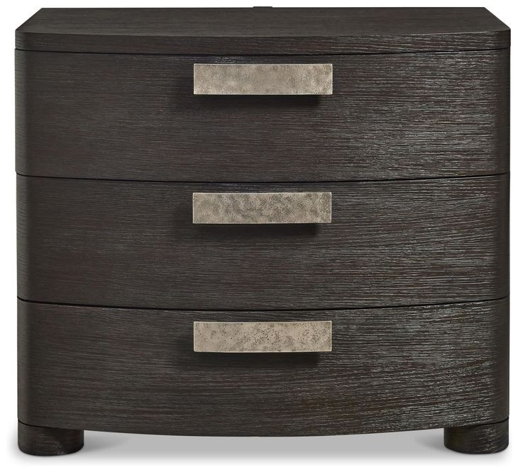 Geneve Robor and Ferrum 3 Drawer Large Nightstand with USB Charging