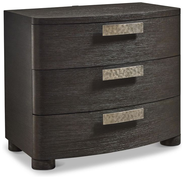Geneve Robor and Ferrum 3 Drawer Large Nightstand with USB Charging
