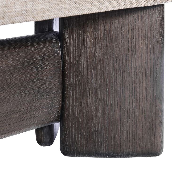 Geneve Beige Performance Fabric Upholstered Accent Bench